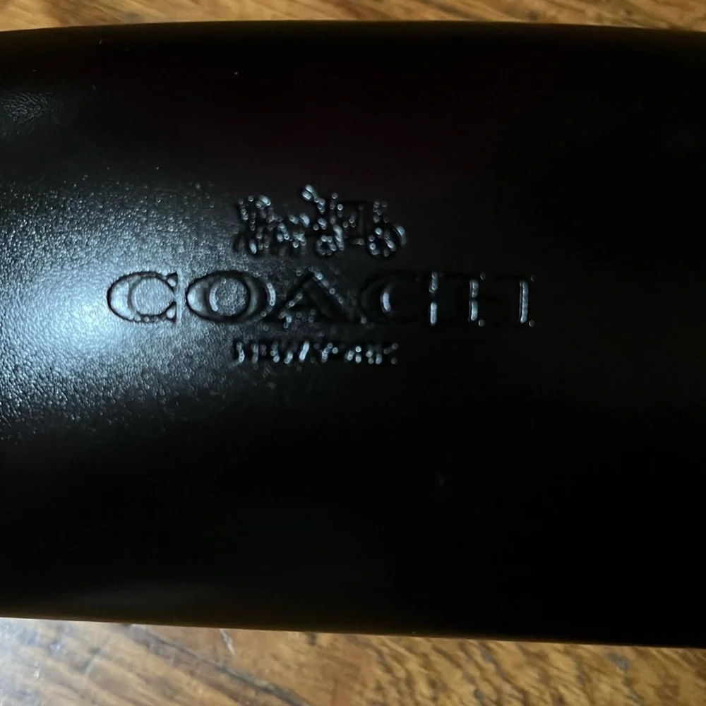 NEW COACH Sunglasses Embossed hard shell Black Case Embossed Cleaning Cl… - Picture 7 of 13